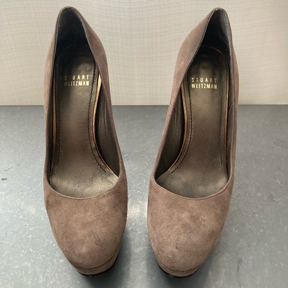 Stuart Weitzman Light Brown Suede Platform Pumps Heels Size 6.5 - Picture 2 of 12
